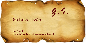 Geleta Iván névjegykártya